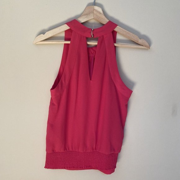 Suzy Shier Hot Pink Sleveless Tank Top Blouse with Silver Buttons XS - Picture 8 of 12